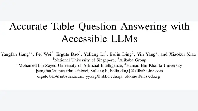 Accurate Table Question Answering with Accessible LLMs