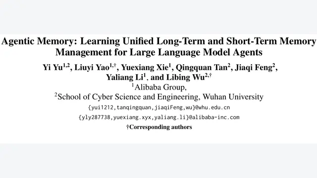 Agentic Memory: Learning Unified Long-Term and Short-Term Memory Management for Large Language Model Agents