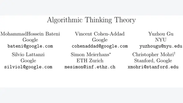 Algorithmic Thinking Theory