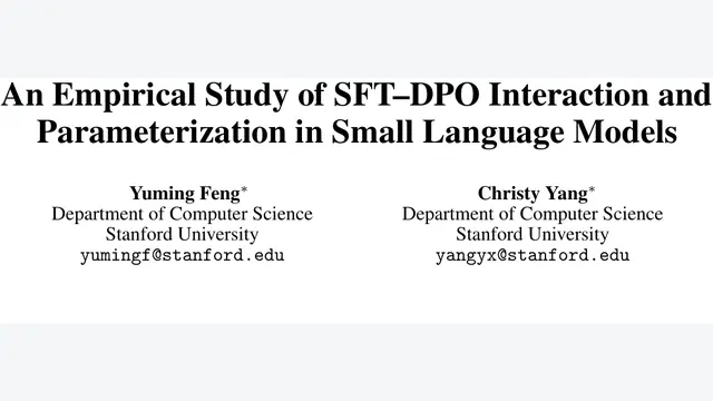 An Empirical Study of SFT-DPO Interaction and Parameterization in Small Language Models