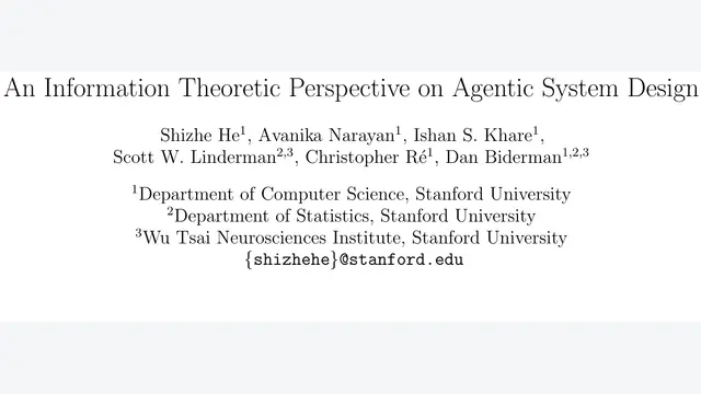 An Information Theoretic Perspective on Agentic System Design