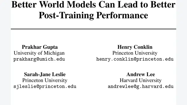 Better World Models Can Lead to Better Post-Training Performance