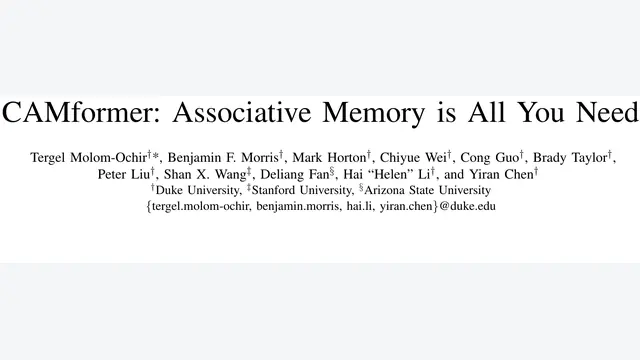 CAMformer: Associative Memory is All You Need
