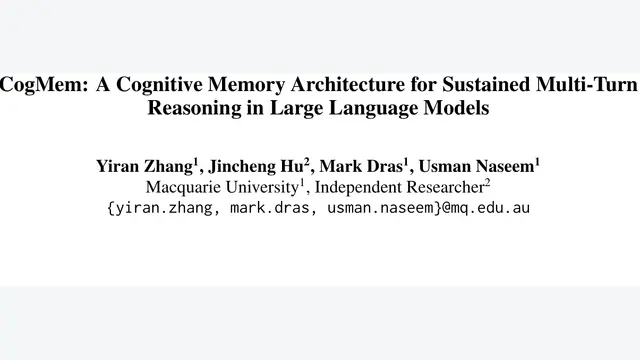 CogMem: A Cognitive Memory Architecture for Sustained Multi-Turn Reasoning in Large Language Models