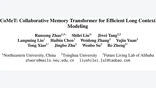 CoMeT: Collaborative Memory Transformer for Efficient Long Context Modeling