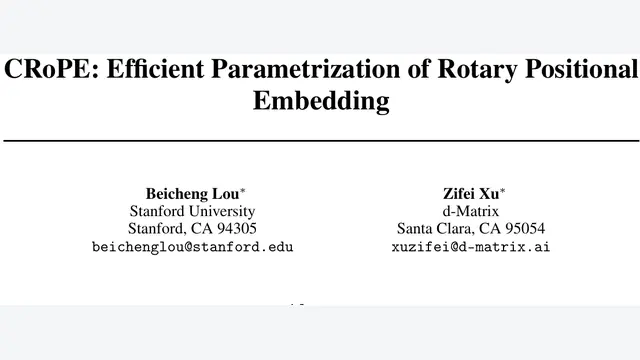 CRoPE: Efficient Parametrization of Rotary Positional Embedding