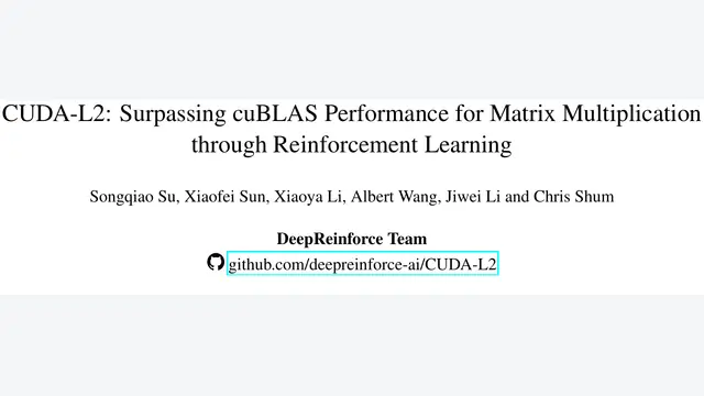 CUDA-L2: Surpassing cuBLAS Performance for Matrix Multiplication through Reinforcement Learning