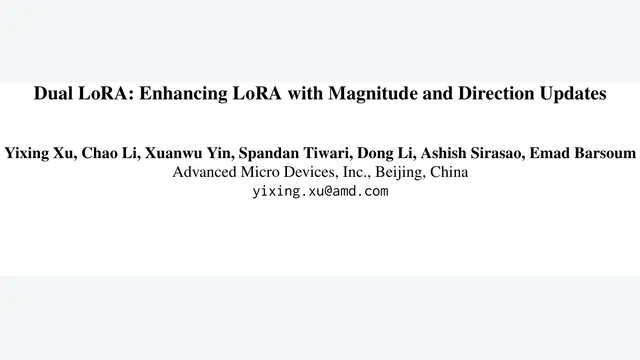 Dual LoRA: Enhancing LoRA with Magnitude and Direction Updates
