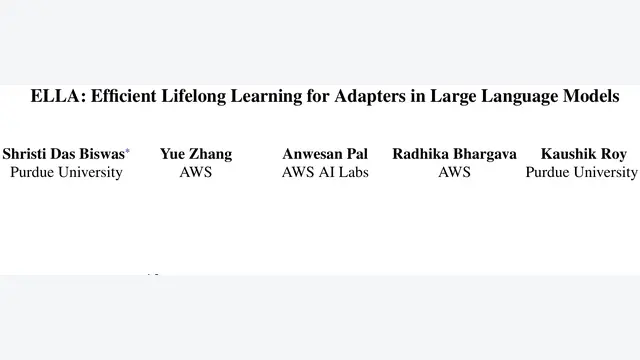 ELLA: Efficient Lifelong Learning for Adapters in Large Language Models