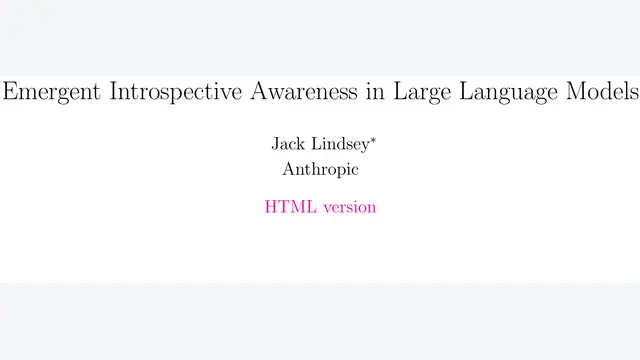 Emergent Introspective Awareness in Large Language Models
