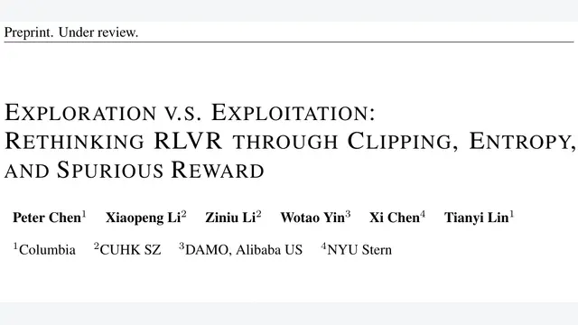 Exploration v.s. Exploitation: Rethinking RLVR through Clipping, Entropy, and Spurious Reward