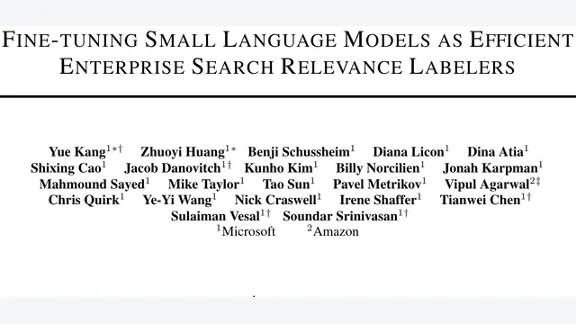 Fine-tuning Small Language Models as Efficient Enterprise Search Relevance Labelers