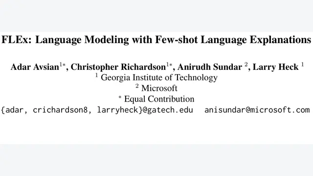 FLEx: Language Modeling with Few-shot Language Explanations