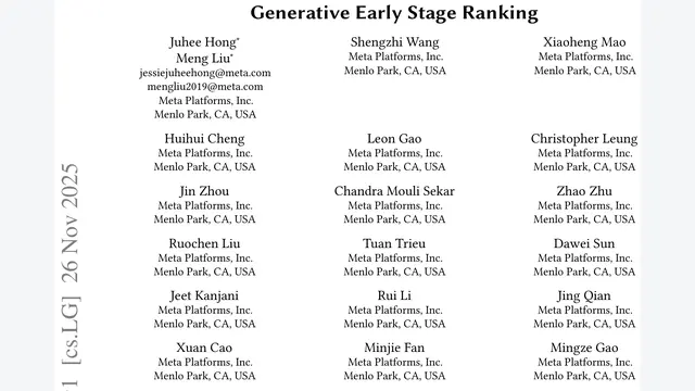 Generative Early Stage Ranking
