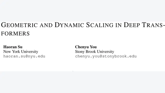 Geometric and Dynamic Scaling in Deep Transformers
