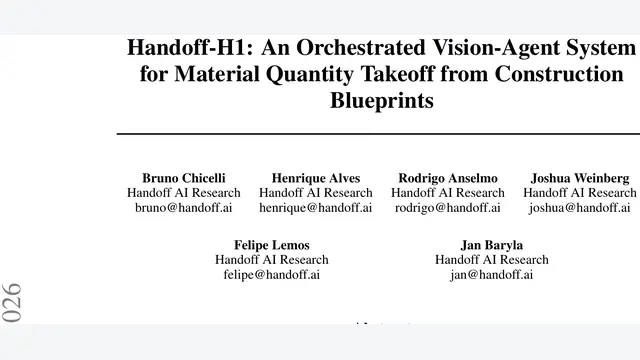 Handoff-H1：三层视觉Agent破局蓝图算量，81.6%高分超越专业预算员