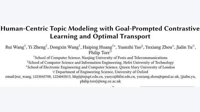 牛津大学等提出GCTM-OT：结合LLM目标提示与最优传输重塑主题模型！