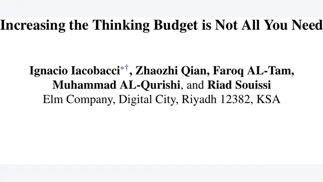 Increasing the Thinking Budget is Not All You Need