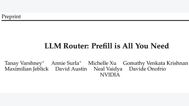 LLM Router: Prefill is All You Need