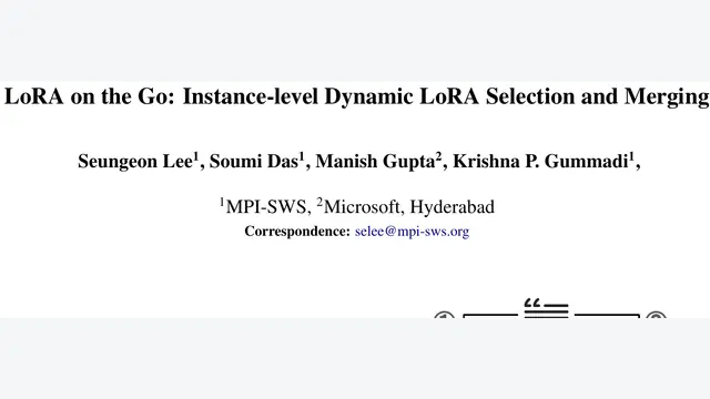LoRA on the Go: Instance-level Dynamic LoRA Selection and Merging