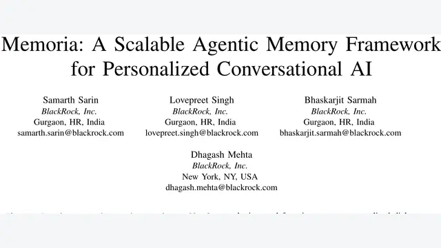 Memoria: A Scalable Agentic Memory Framework for Personalized Conversational AI