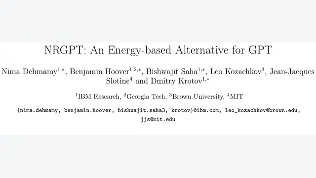NRGPT: An Energy-based Alternative for GPT