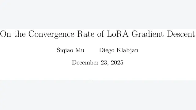 On the Convergence Rate of LoRA Gradient Descent