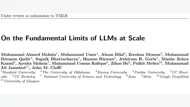 On the Fundamental Limits of LLMs at Scale
