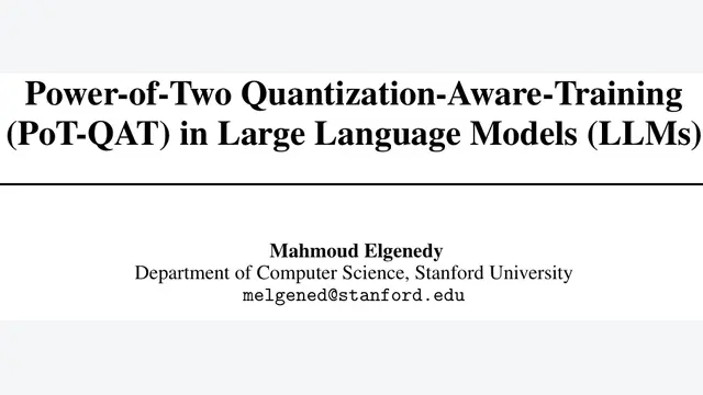 Power-of-Two Quantization-Aware-Training (PoT-QAT) in Large Language Models (LLMs)