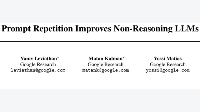 Prompt Repetition Improves Non-Reasoning LLMs