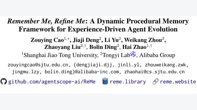 Remember Me, Refine Me: A Dynamic Procedural Memory Framework for Experience-Driven Agent Evolution