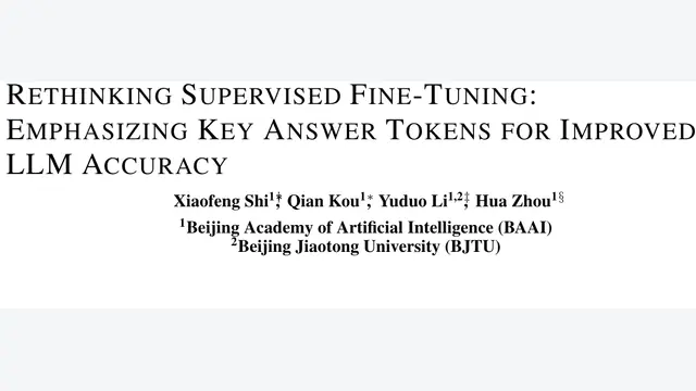 Rethinking Supervised Fine-Tuning: Emphasizing Key Answer Tokens for Improved LLM Accuracy