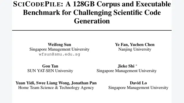 SciCodePile：128GB多学科科学代码库与可执行基准，最强模型Pass@1仅12.30%