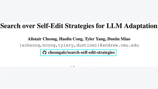 Search over Self-Edit Strategies for LLM Adaptation