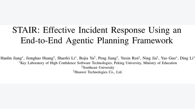 STAIR：图状态驱动的分阶段Agent框架，应急响应防御分达0.94