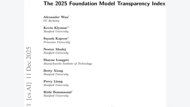 The 2025 Foundation Model Transparency Index
