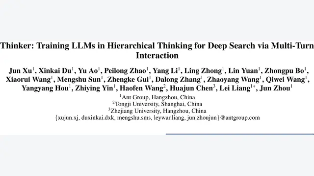 Thinker: Training LLMs in Hierarchical Thinking for Deep Search via Multi-Turn Interaction
