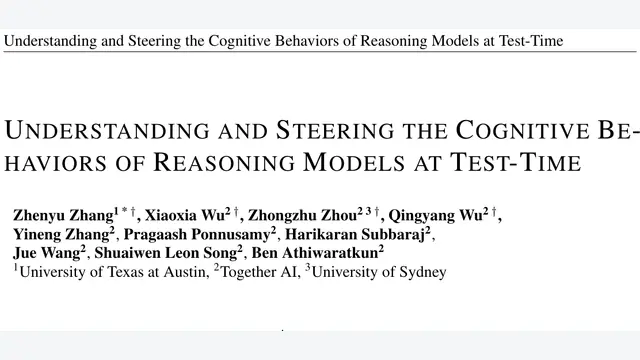 Understanding and Steering the Cognitive Behaviors of Reasoning Models at Test-Time