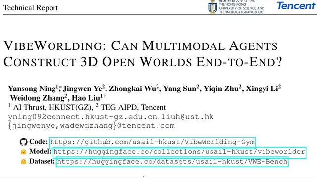 VibeWorlding：腾讯等开源3D构建框架，RL让开源Agent超越GPT-5.5