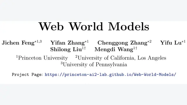 Web World Models