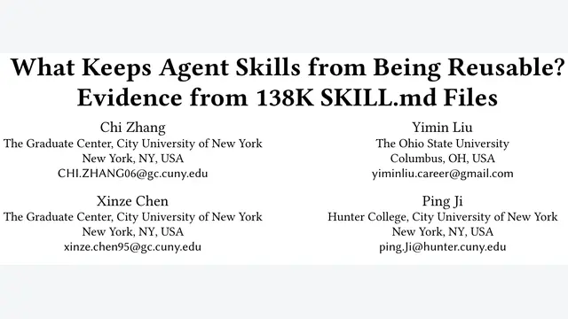 分析13.8万个SKILL.md：91.8%存在缺陷，Agent技能为何难以复用？