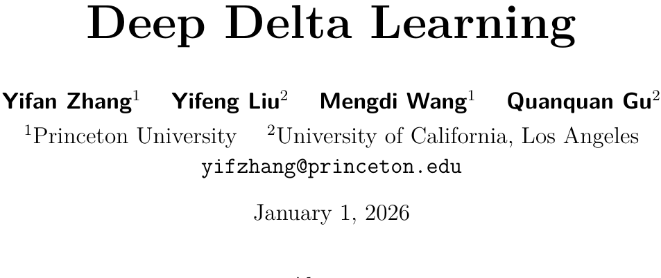 超越ResNet！普林斯顿Deep Delta Learning：让神经网络学会“遗忘”与“反思” 图示