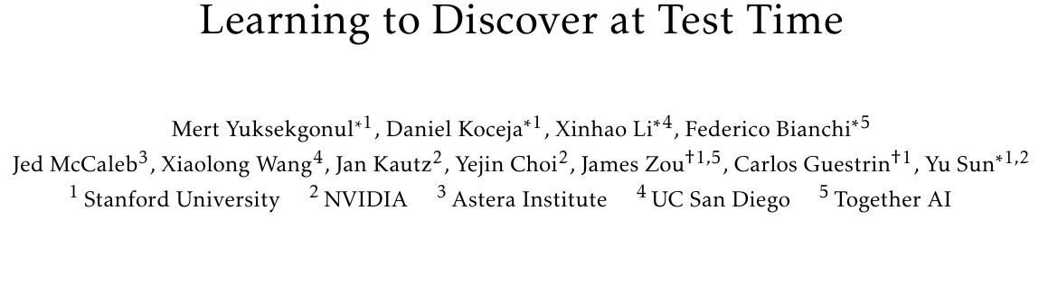 TTT-Discover：开源模型+测试时训练，仅需数百美元刷新多领域SOTA 图示