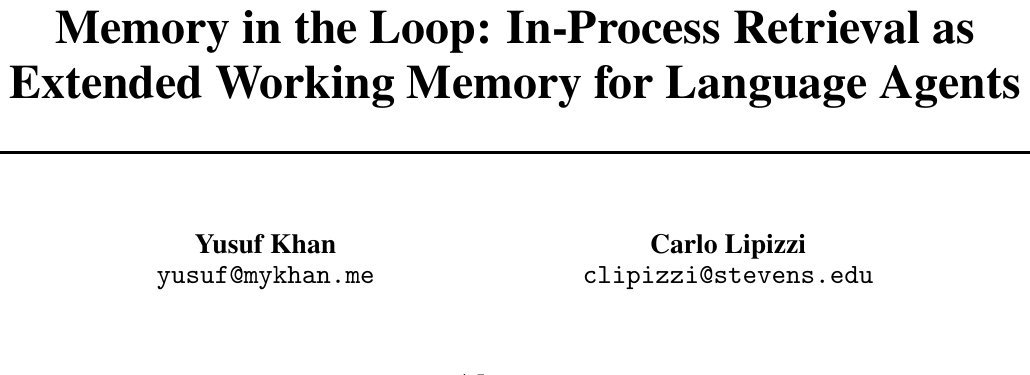 Memory in the Loop：进程内检索将延迟降至100μs，长上下文召回升至4.8/5 论文图示
