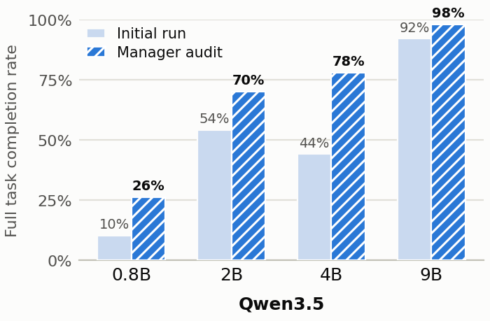 Effect of one manager audit on task completion