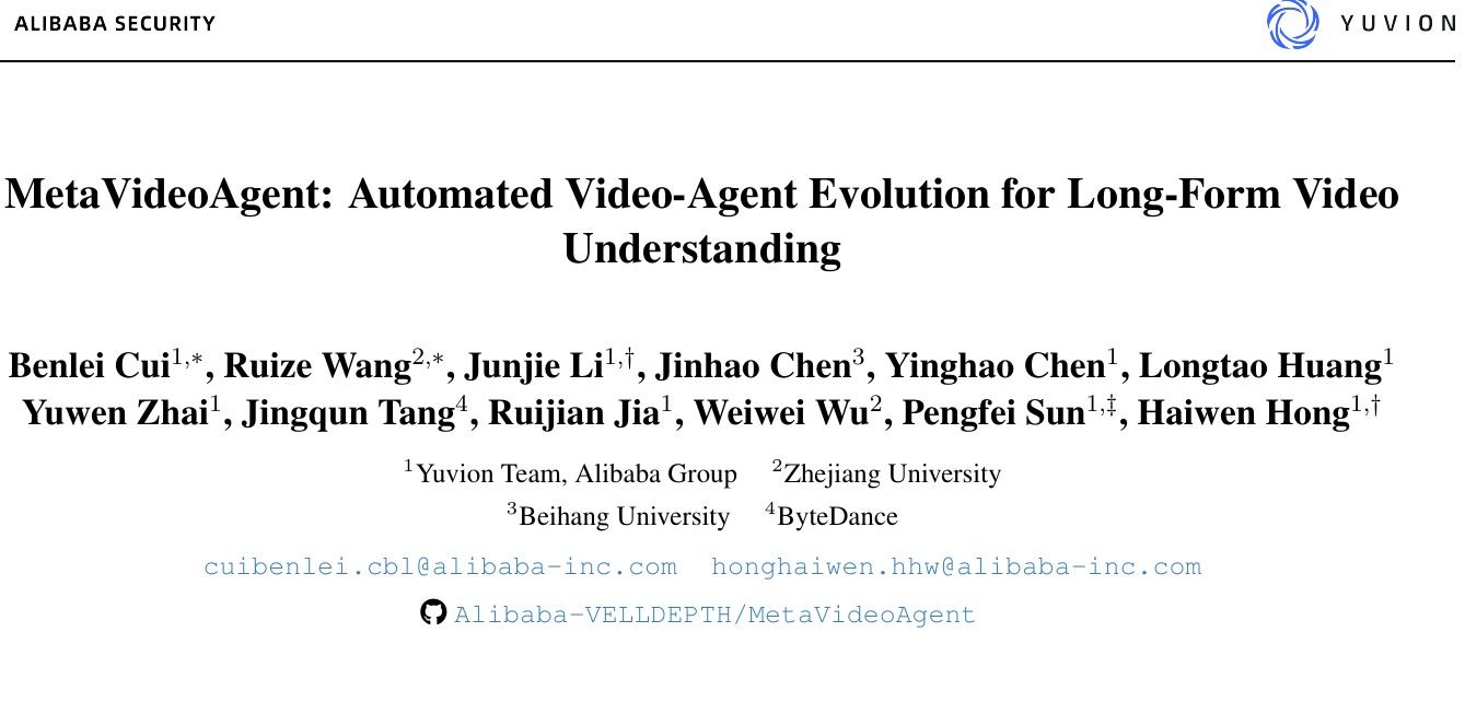 MetaVideoAgent：让长视频智能体自主进化代码，准确率提升13个百分点 论文图示