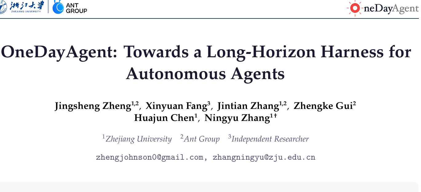 OneDayAgent：日常长程任务新SOTA达到0.821！任务拆解+记忆压缩+验证修复三合一框架 论文图示