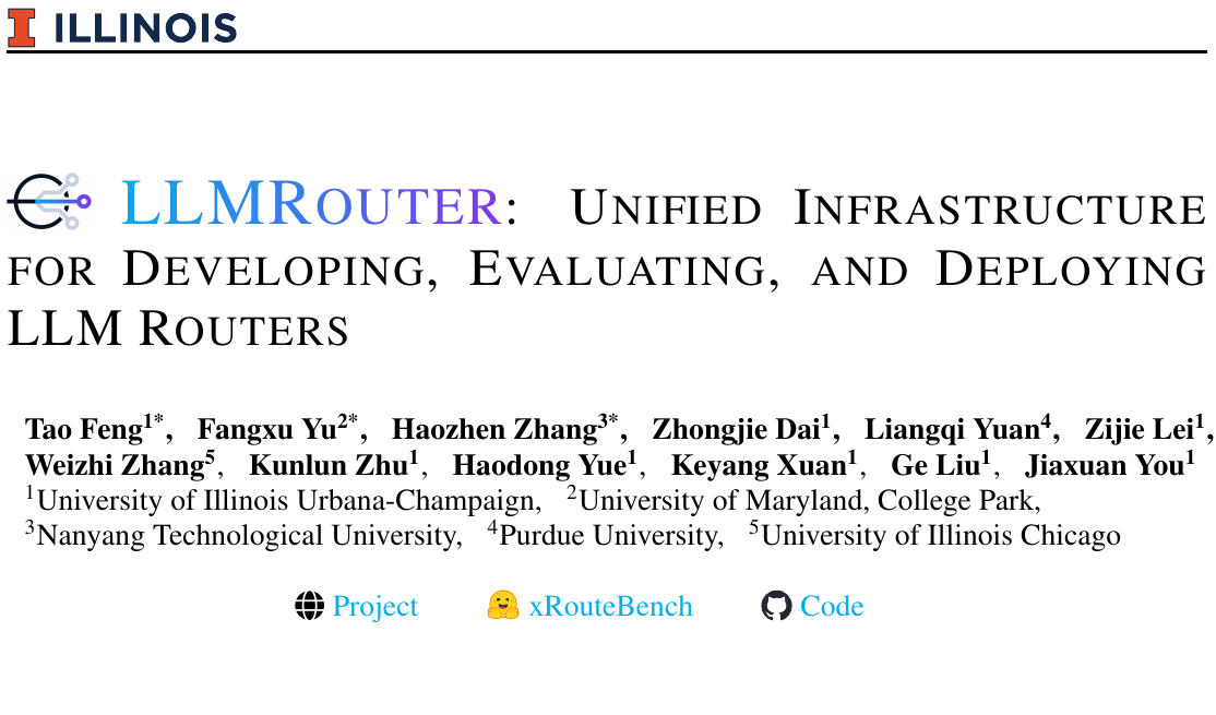 LLMRouter：统一16种路由算法，性能相对提升14.6% 论文图示