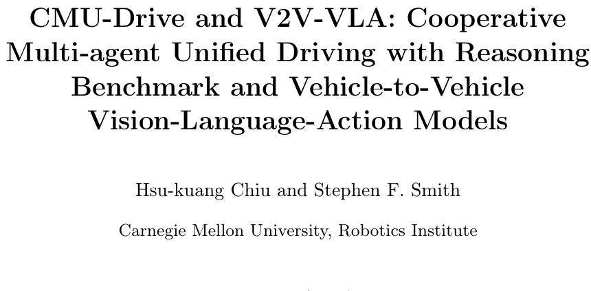 CMU提出V2V-VLA：单卡跑通16车闭环协同评测，驾驶得分提升超7分 论文图示