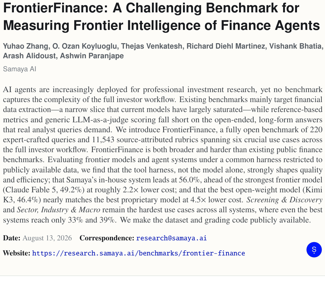 FrontierFinance：当金融Agent走出查表，最强模型全流程得分仅56% 论文图示